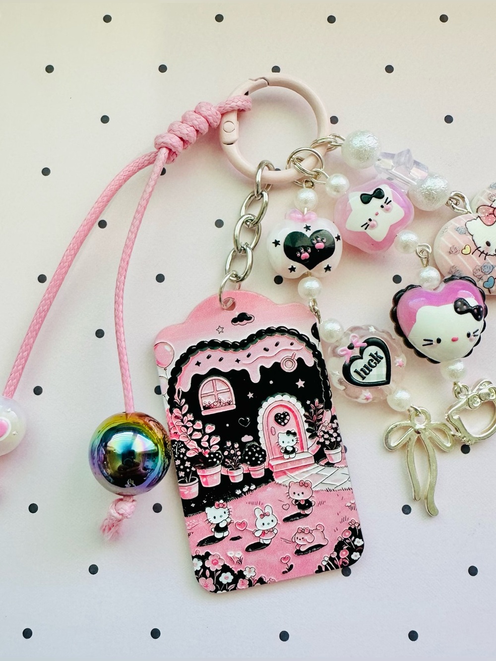 Pink Cute Kitty Bag Charm and Keychain